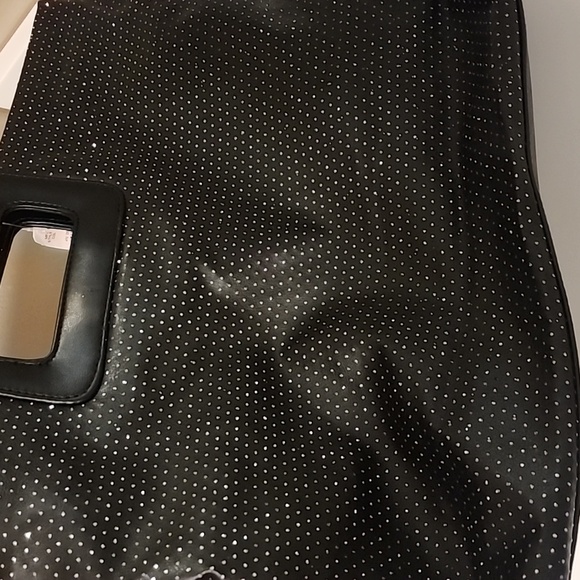 Victoria's Secret Black Glitter Studded Tote Bag NWT Sparkles - Picture 7 of 9